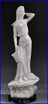 14 Rare Dehua White Porcelain Belle Beauty Girl Woman Art Decoration Statue