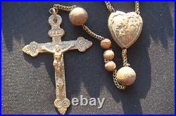 15 DECADE ANTIQUE 1800's LOURDES BEAUTIFUL RARE 15 DECADE FRANCE LARGE ROSARY