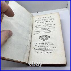 1775 RARE Antique Book Beautiful Calf Leather Decorated Binding Decor Art Old