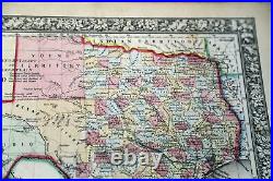 1866 Rare Beautiful Antique Mitchell Atlas Map Of Texas-handcolored