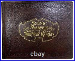 1894 Old America USA Rare Antique Photo Book Travel Old West Beautiful Leather