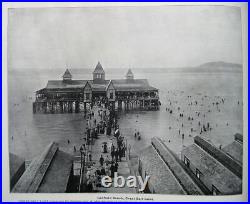 1894 Old America USA Rare Antique Photo Book Travel Old West Beautiful Leather