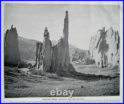 1894 Old America USA Rare Antique Photo Book Travel Old West Beautiful Leather