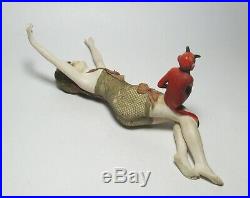 1915 Rare Bisque Galluba &Hofmann 424-F Bathing Beauty withRed Devil Figurine/Doll