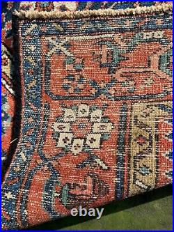 1920s Antique Serapi Heriz Tribal Oriental Rug 4x4.5 Beautiful Bidjar Rare Sq