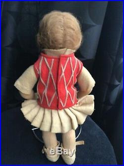 1920s Rare Lenci Doll 12 Original Cloth Beautiful