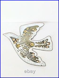 1960's Curtis Jere Signed Enameled Set Of 3 Doves Unique Rare & Beautiful