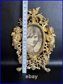 19th Superb Beautiful Rare Antique French Baroque Bronze Picture Frame