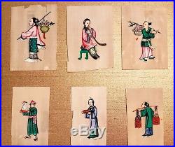 (40) Original C. 1900s BEAUTIFUL Chinese opera kabuki Miniature Paintings RARE