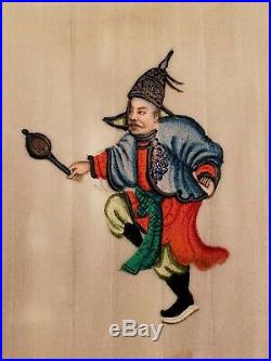 (40) Original C. 1900s BEAUTIFUL Chinese opera kabuki Miniature Paintings RARE