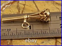 9ct Gold Antique Watch Key Set With A Bloodstone Intaglio Seal Rare & Beautiful