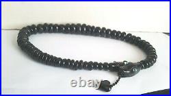 ANTIQUE. VICTORIAN WHITBY JET BEAUTIFUL RARE SNAKE NECKLACE with HEART PENDANT