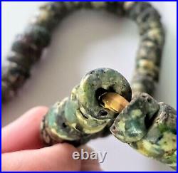 ANTIQUE beautiful fancy Venetian TRADE BEADs with 8 large RARE green gooseberry
