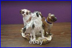 ANTIQUE beautiful set of 3 Dogs by Meissen RARE
