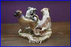 ANTIQUE beautiful set of 3 Dogs by Meissen RARE