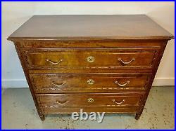 A Rare & Beautiful 100 Year Antique Mahogany Continental Chest Of Drawers. C1920