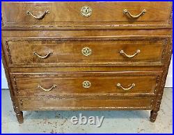 A Rare & Beautiful 100 Year Antique Mahogany Continental Chest Of Drawers. C1920