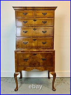 A Rare & Beautiful 100 Year Old Antique walnut Chest on Chest of Drawers. C 1920