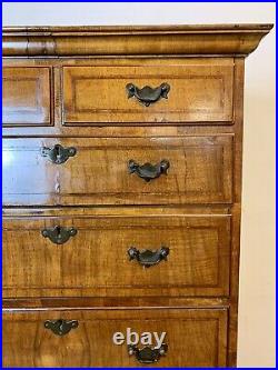 A Rare & Beautiful 100 Year Old Antique walnut Chest on Chest of Drawers. C 1920