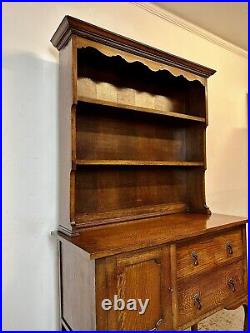 A Rare & Beautiful 100 Year Old Edwardian Antique Oak Dresser Sideboard. C1920