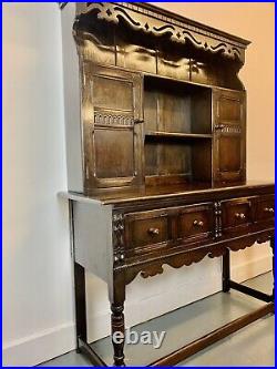 A Rare & Beautiful 100 Year Old Jacobean Revival Oak Dresser Sideboard. 1920's