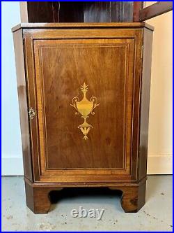 A Rare & Beautiful 110 Year Old Edwardian Antique Double Corner Cabinet. C 1910