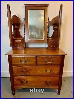 A Rare & Beautiful 110 Year Old Edwardian Antique Mahogany Dresser Chest C1910