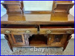 A Rare & Beautiful 110 Year Old Edwardian Antique Mirror Backed Sideboard. C1910