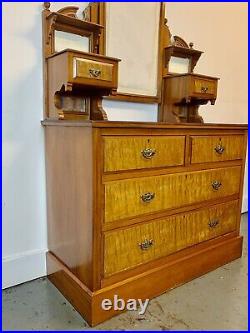 A Rare & Beautiful 110 Year Old Edwardian Antique Satinwood Dresser Chest. C1910