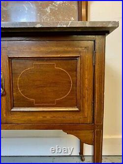 A Rare & Beautiful 115 Year Old Edwardian Antique Marble Top Wash Stand. C 1905