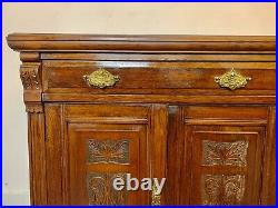 A Rare & Beautiful 120 Year Old Victorian Antique Credenza Sideboard. C1890