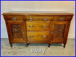A Rare & Beautiful 130 Year Old Victorian Antique Credenza Sideboard. C1890