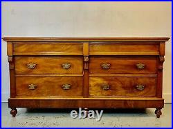 A Rare & Beautiful 130 Year Old Victorian Antique Mahogany Chest Of Drawers. 1890