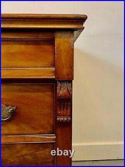 A Rare & Beautiful 130 Year Old Victorian Antique Mahogany Chest Of Drawers. 1890