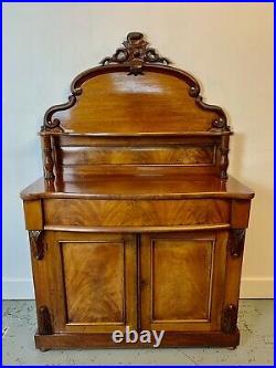 A Rare & Beautiful 140 Year Old Antique Mahogany high-back sideboard. C1880