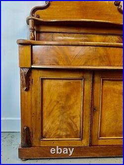 A Rare & Beautiful 140 Year Old Antique Mahogany high-back sideboard. C1880