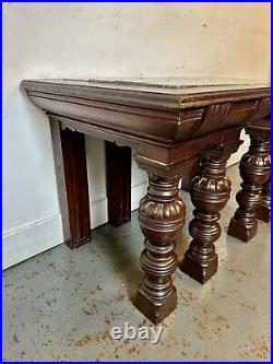 A Rare & Beautiful 140 Year Old French Mahogany & Marble Console Table. C1880