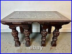 A Rare & Beautiful 140 Year Old French Mahogany & Marble Console Table. C1880