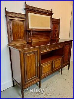 A Rare & Beautiful 140 Year Old Victorian Antique Mirror Backed Sideboard. C1880