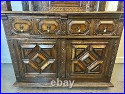 A Rare & Beautiful 140 Year Old Victorian Antique Oak Court Cupboard. C1880
