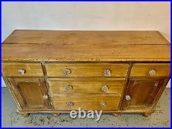 A Rare & Beautiful 140 Year Old Victorian Antique Pine Sideboard. C1880