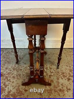 A Rare & Beautiful 140 Year Old Victorian Antique Sutherland Side Table. C1880