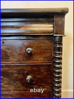 A Rare & Beautiful 150 Year Old Victorian Antique Chest Of Drawers. C1870