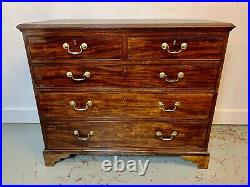 A Rare & Beautiful 150 Year Old Victorian Antique Mahogany Chest Of Drawers. 19C