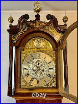 A Rare & Beautiful 160 Year Old Antique Mahogany Grandfather Clock. C 1860