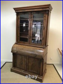A Rare & Beautiful 160 Year Old Antique Victorian Bureau Bookcase. C1860