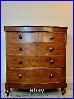 A Rare & Beautiful 160 Year Old Victorian Antique Chest Of Drawers. C 1860