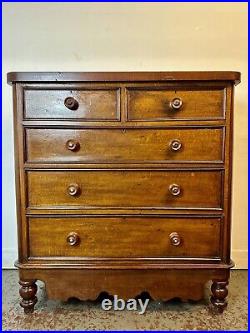 A Rare & Beautiful 160 Year Old Victorian Antique Scotch Chest Of Drawers. C1860