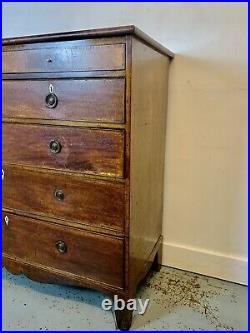 A Rare & Beautiful 170 Year Old Victorian Antique Chest Of Drawers. C 1860