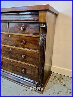 A Rare & Beautiful 170 Year Old Victorian Antique Chest Of Drawers. C 1860